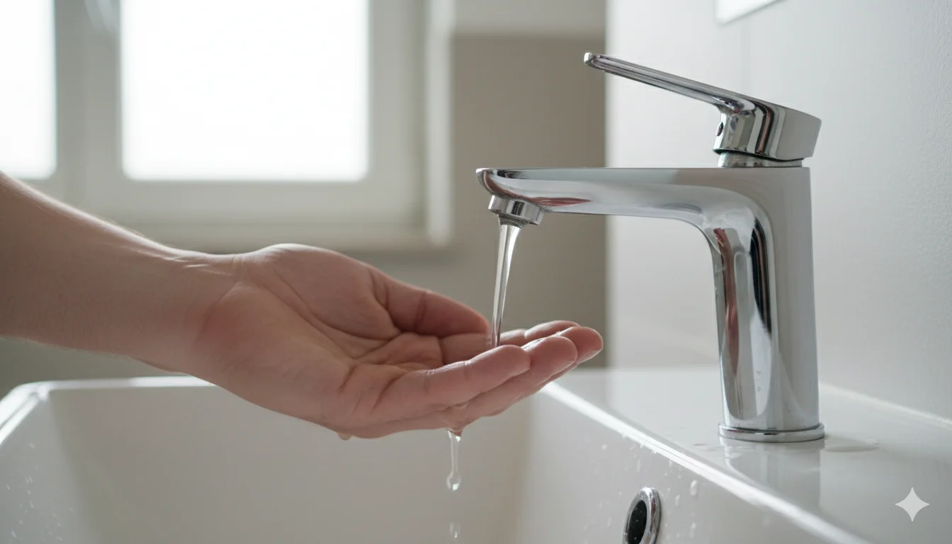 Robinetterie avec débit affaibli symptôme fuite pression